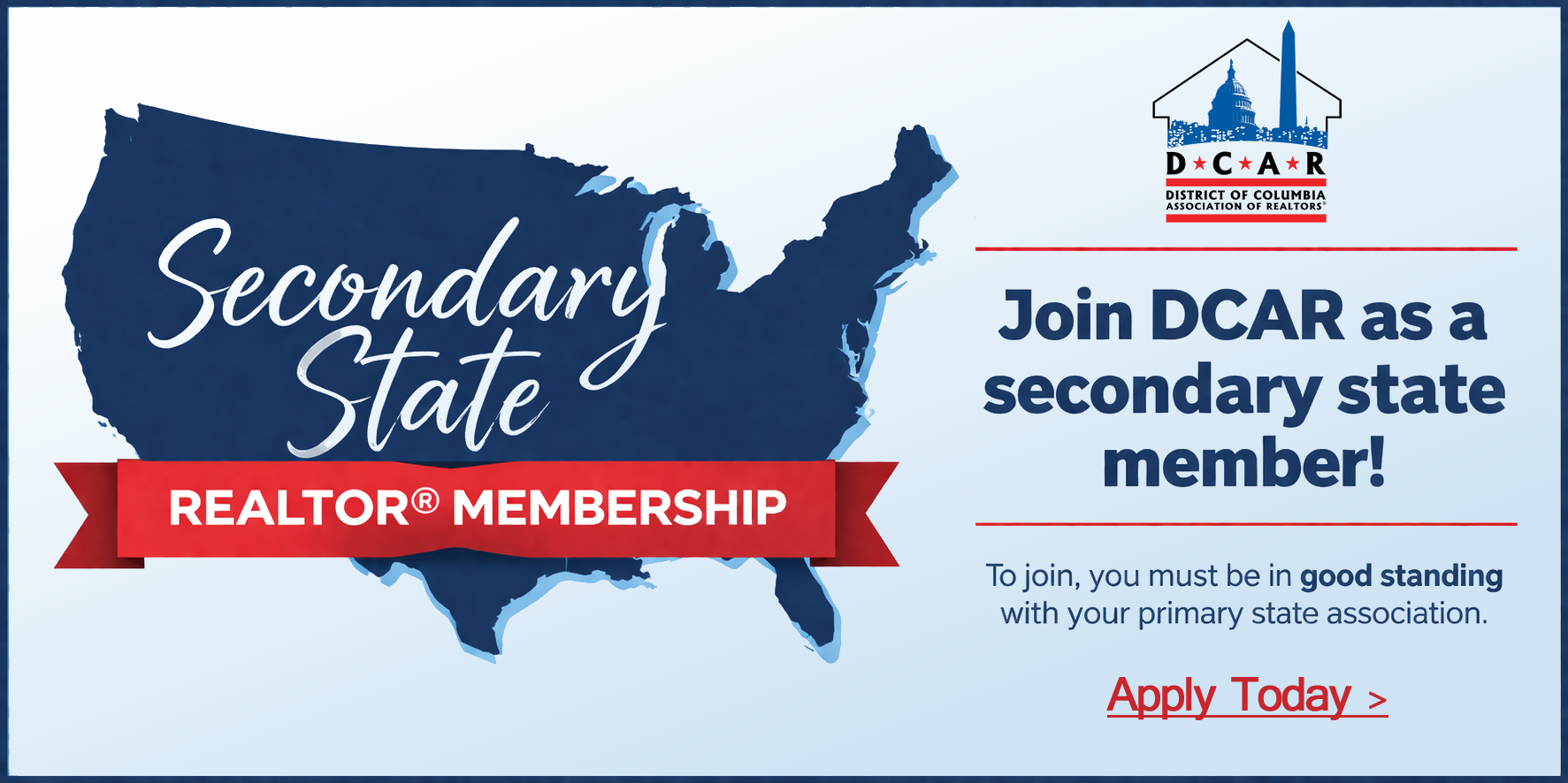 DCAR secondary state membership banner